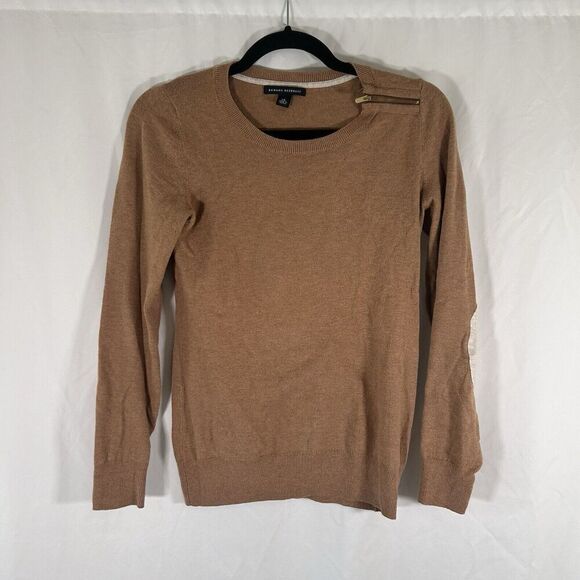 Banana Republic Sweaters - Banana Republic Wool Blend Sweater Women's XS Brown Elbow Pads Long Sleeve